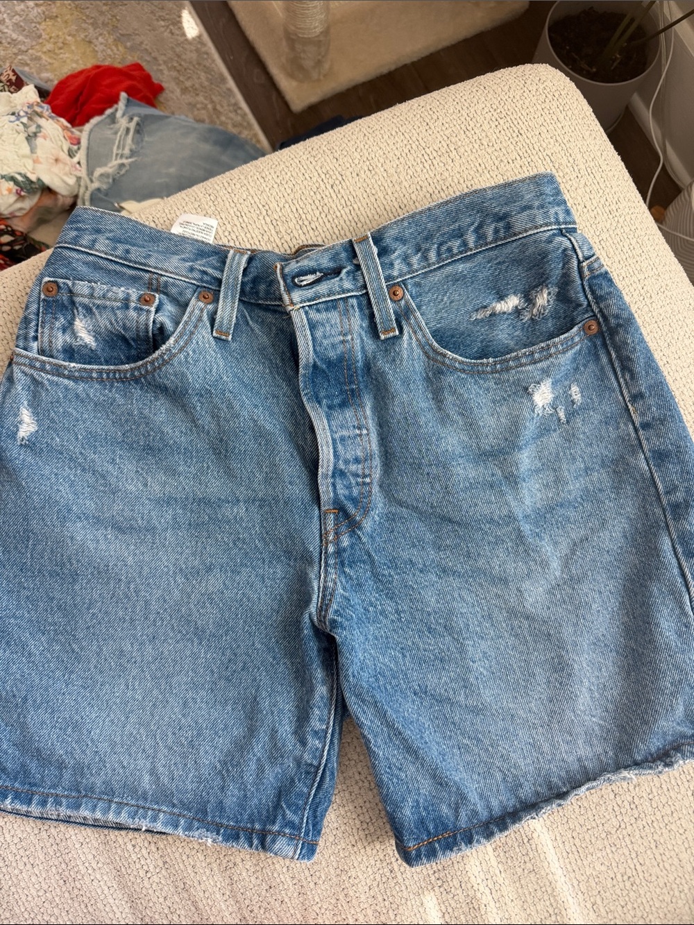 Levi's Light Blue Distressed Men's Jean Shorts
